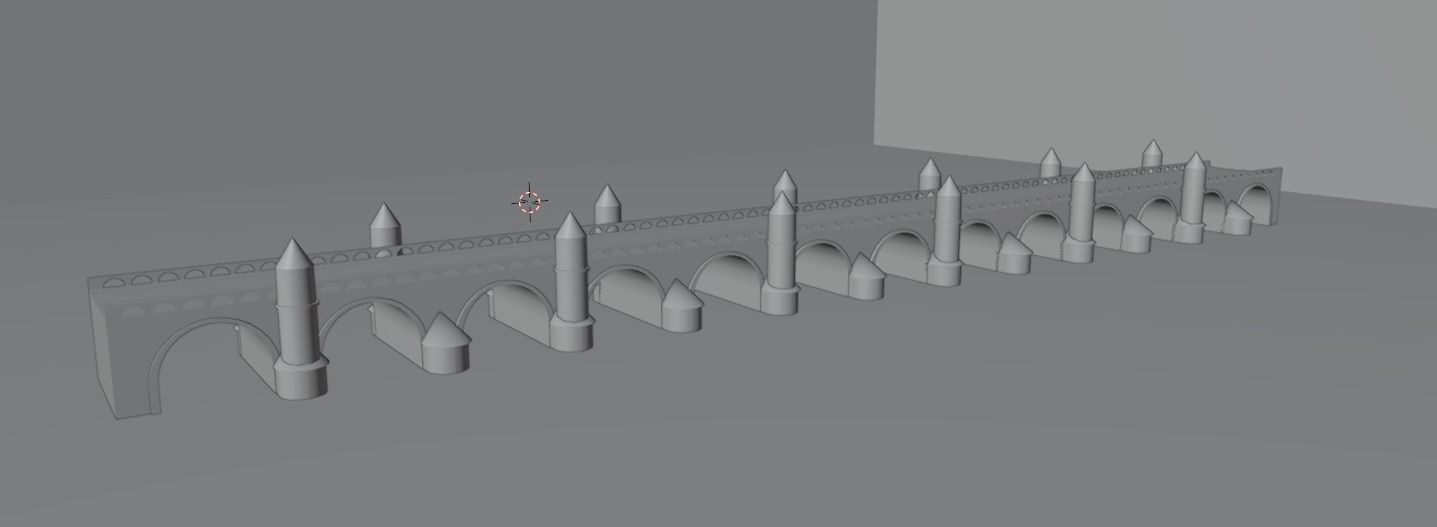 Roman Bridge Low-poly 3D model_9