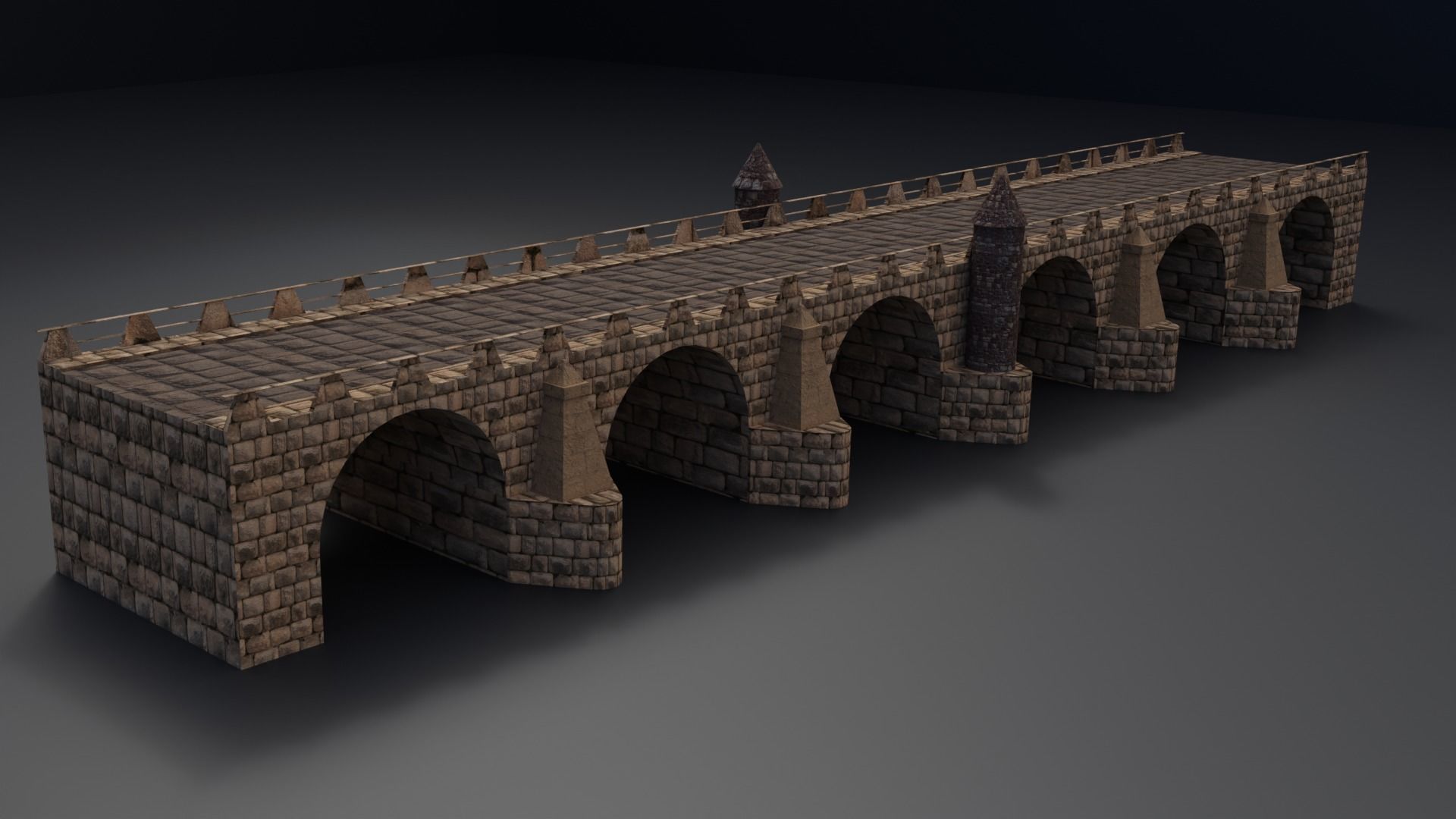 Roman Bridge Low-poly 3D model_3