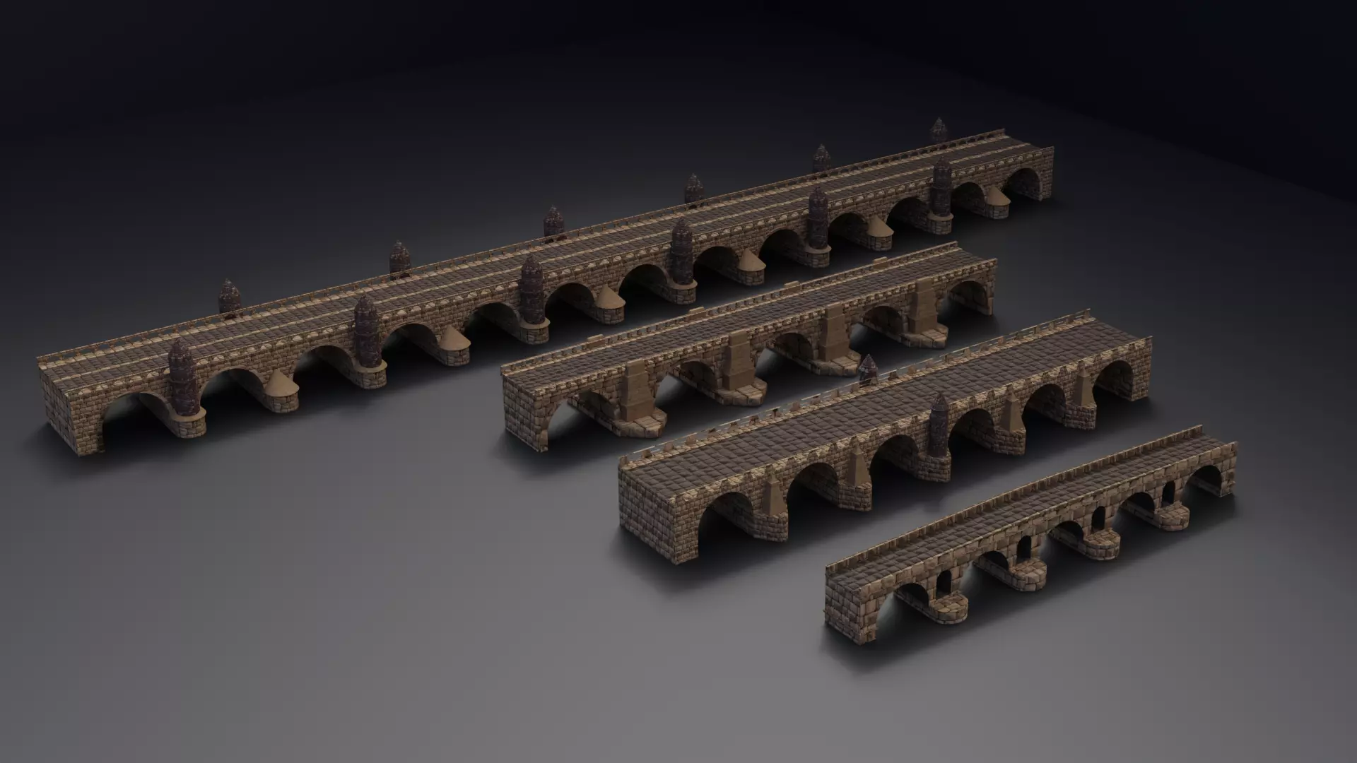 Roman Bridge Low-poly 3D model_0