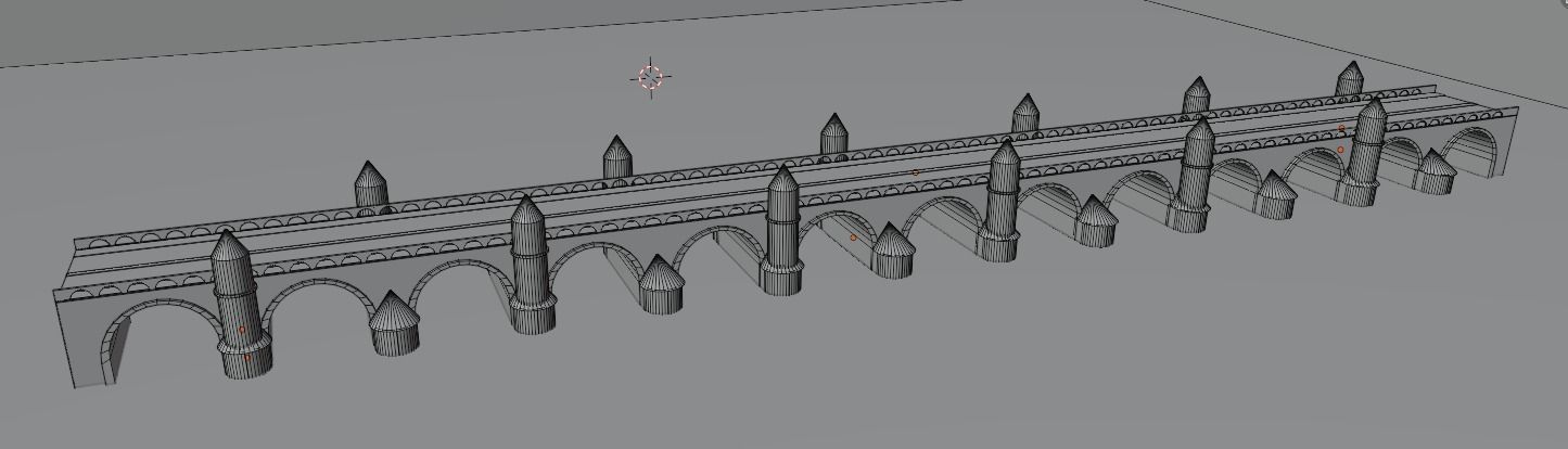 Roman Bridge Low-poly 3D model_13