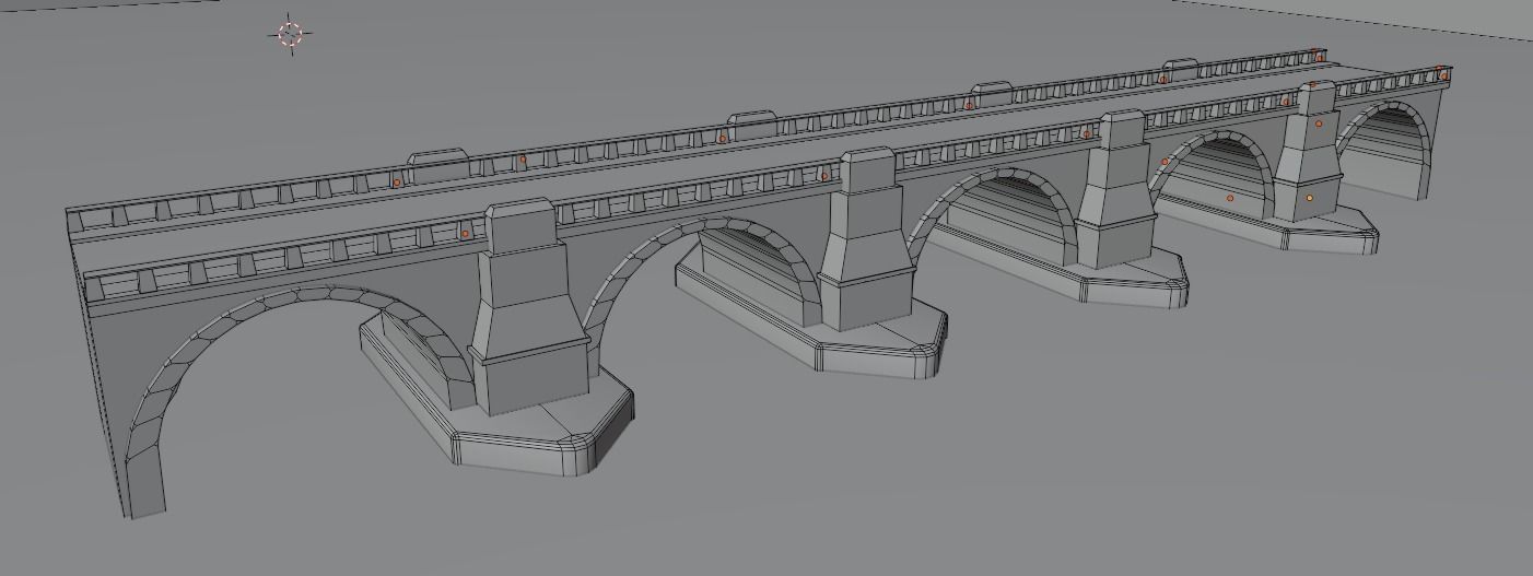Roman Bridge Low-poly 3D model_12