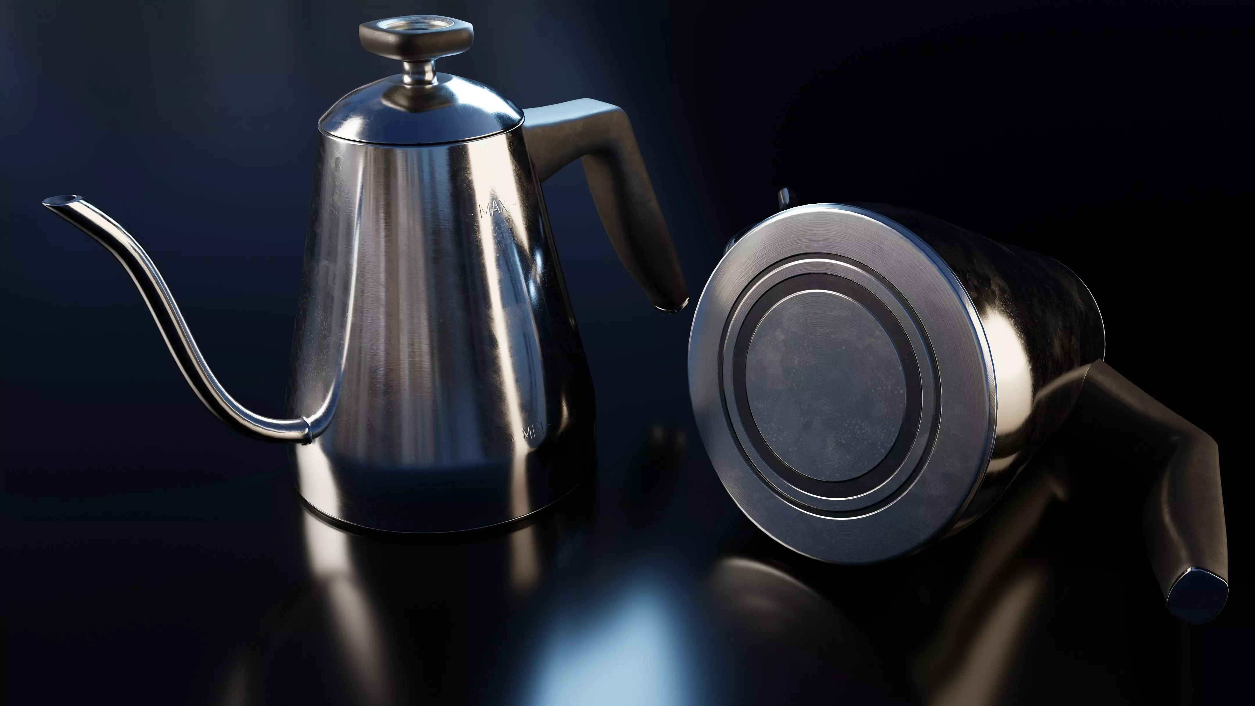 Stainless Steel Gooseneck Kettle 3D model