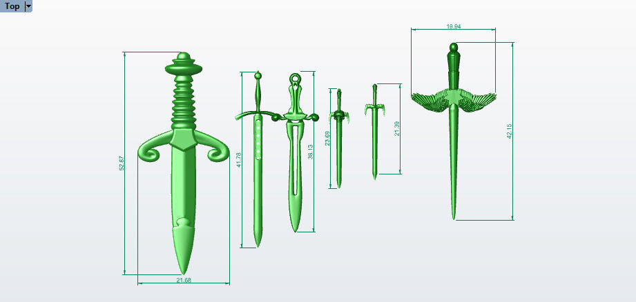 Collection of Various Assorted Swords 3D models 3D print model_14