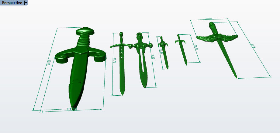 Collection of Various Assorted Swords 3D models 3D print model_13