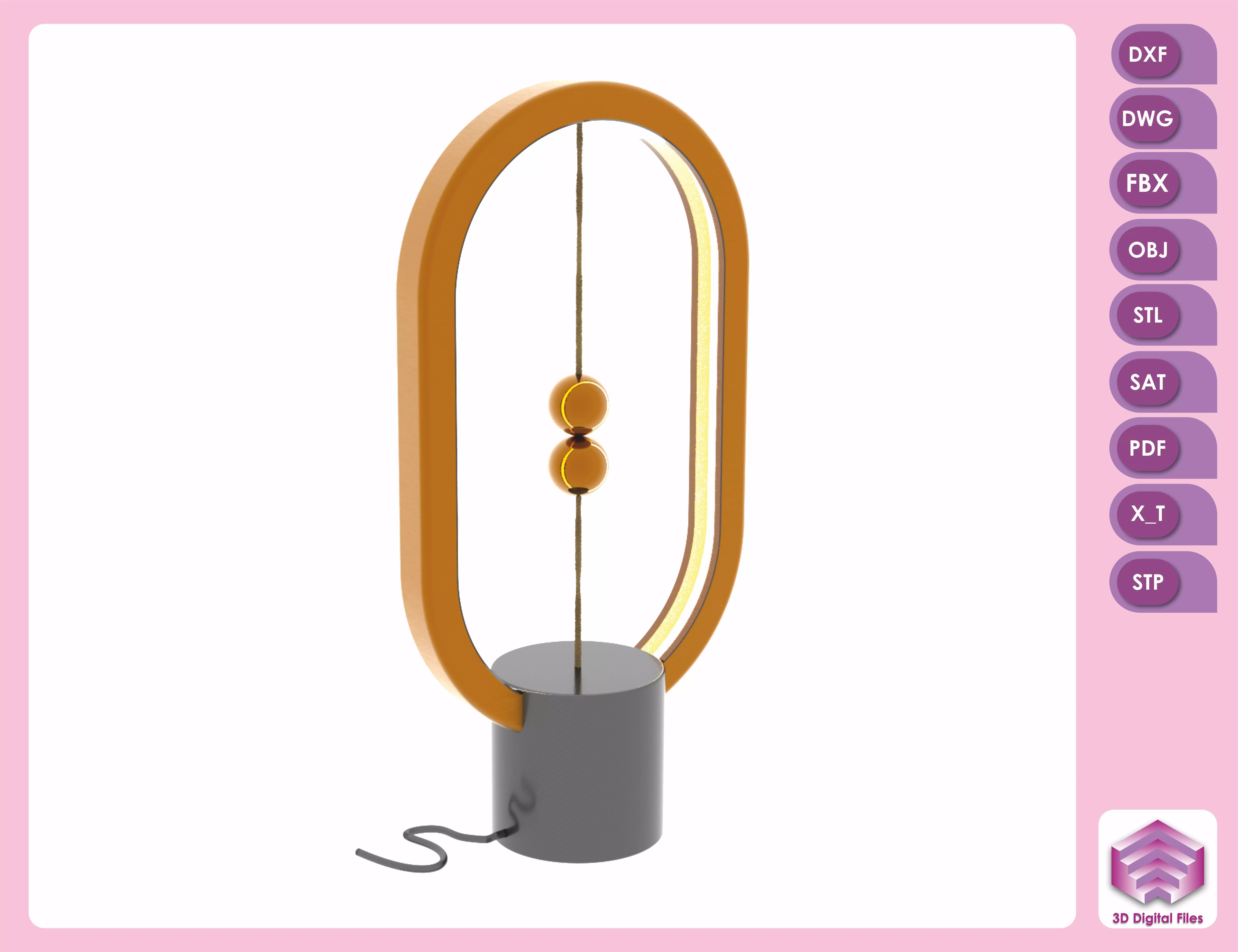 LED LIGHT TABLE LAMP Low-poly 3D model_0
