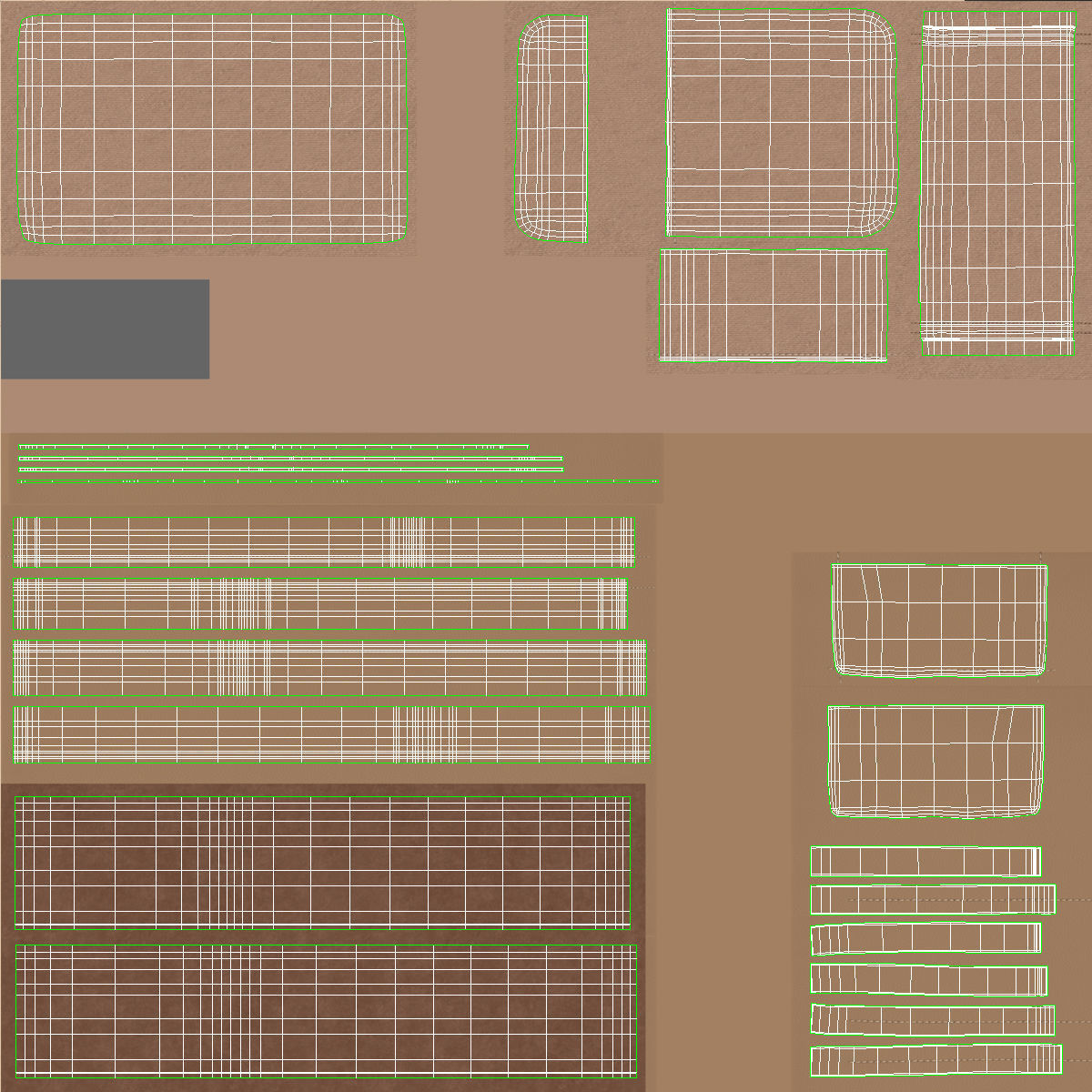 Organizer Bag - Open Low-poly 3D model_7