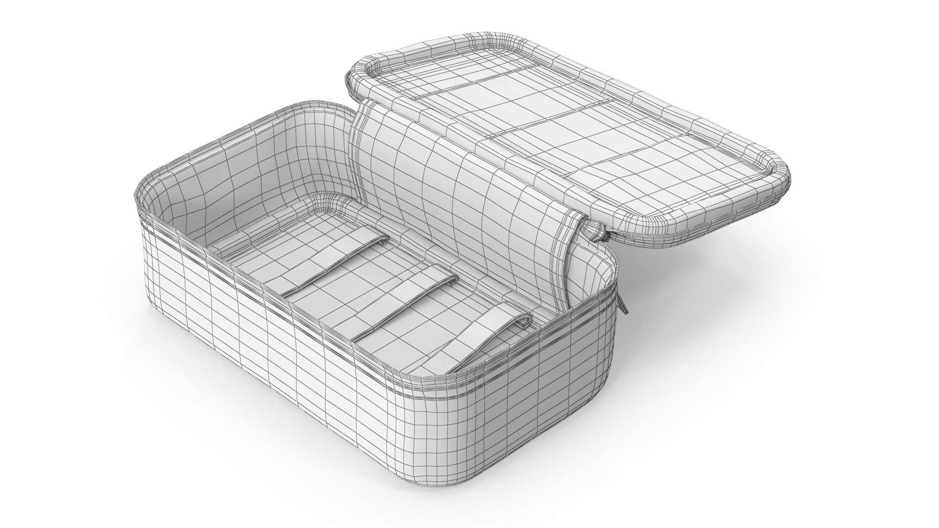 Organizer Bag - Open Low-poly 3D model_6
