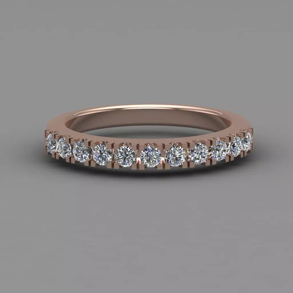Engagement Rose Gold Diamond Band 3D Print Model Free 3D print model