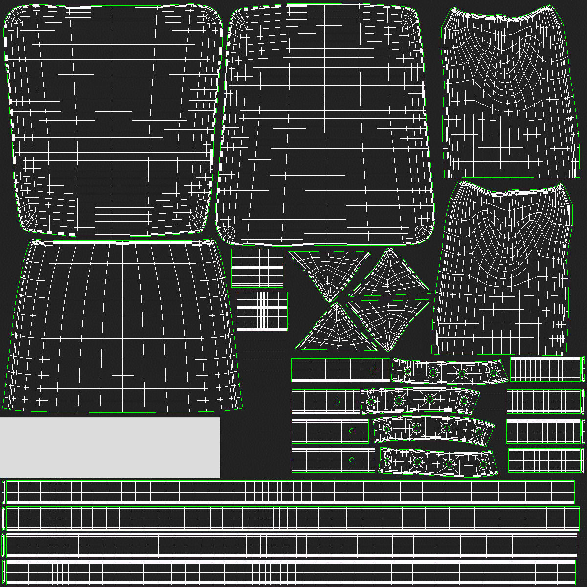 Black Leather Backpack Low-poly 3D model_7