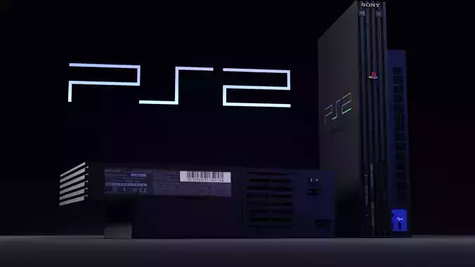 Realistic Sony PS2 model 3D model