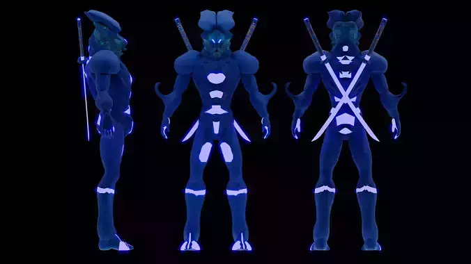 ROBOT SAMURAI NO 2  3D MODEL Low-poly 3D model