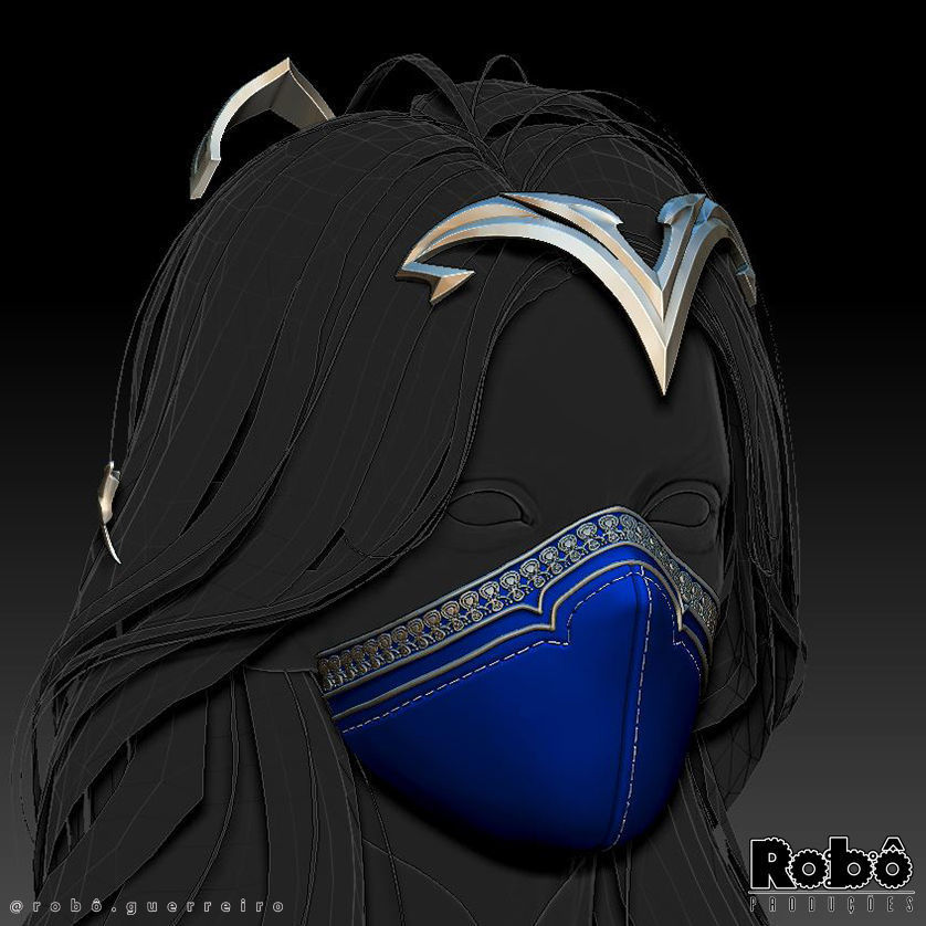 MORTAL KOMBAT 1 KITANA MASK CROWN COSPLAY 2023 3D print model_6