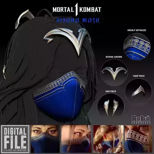 MORTAL KOMBAT 1 KITANA MASK CROWN COSPLAY 2023 3D print model