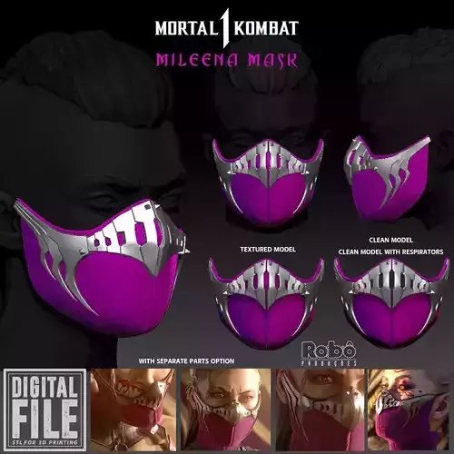 MORTAL KOMBAT 1 MILEENA MASK COSPLAY 2023 3D print model