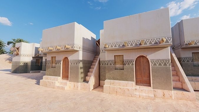 oriental arabic house Low-poly 3D model