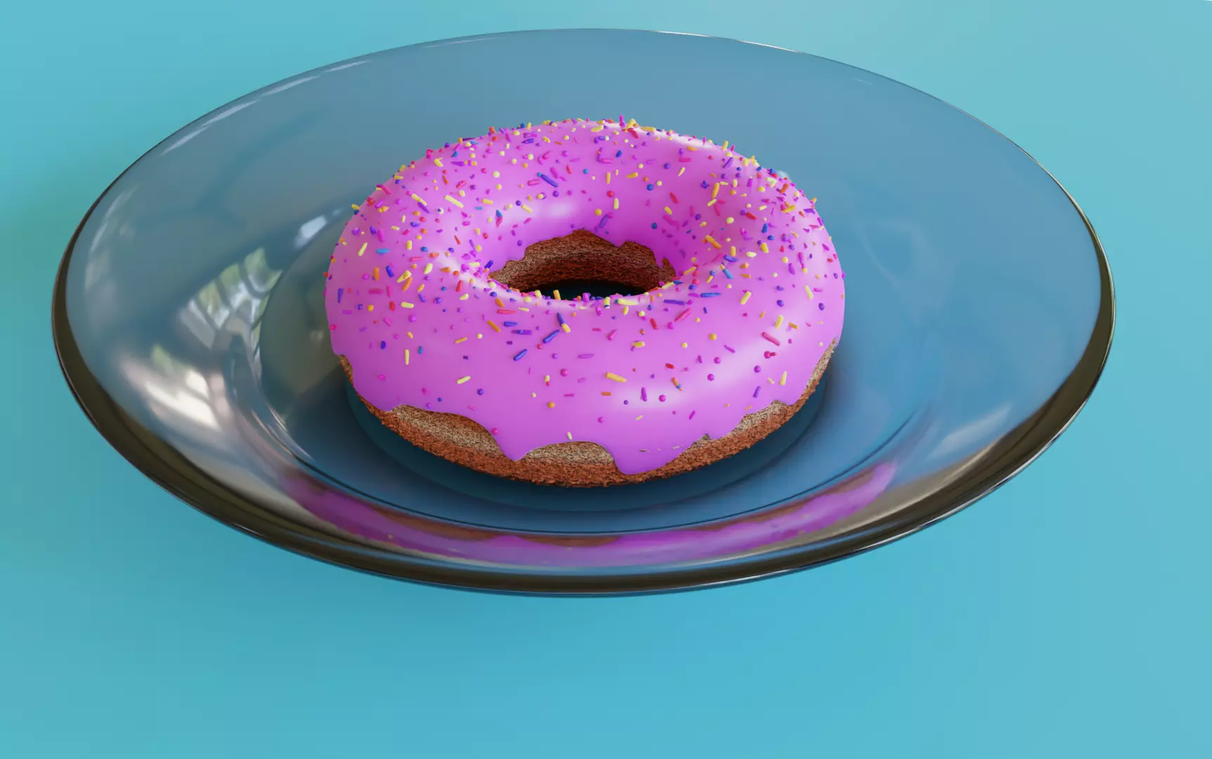 Donut in a plate 3D model