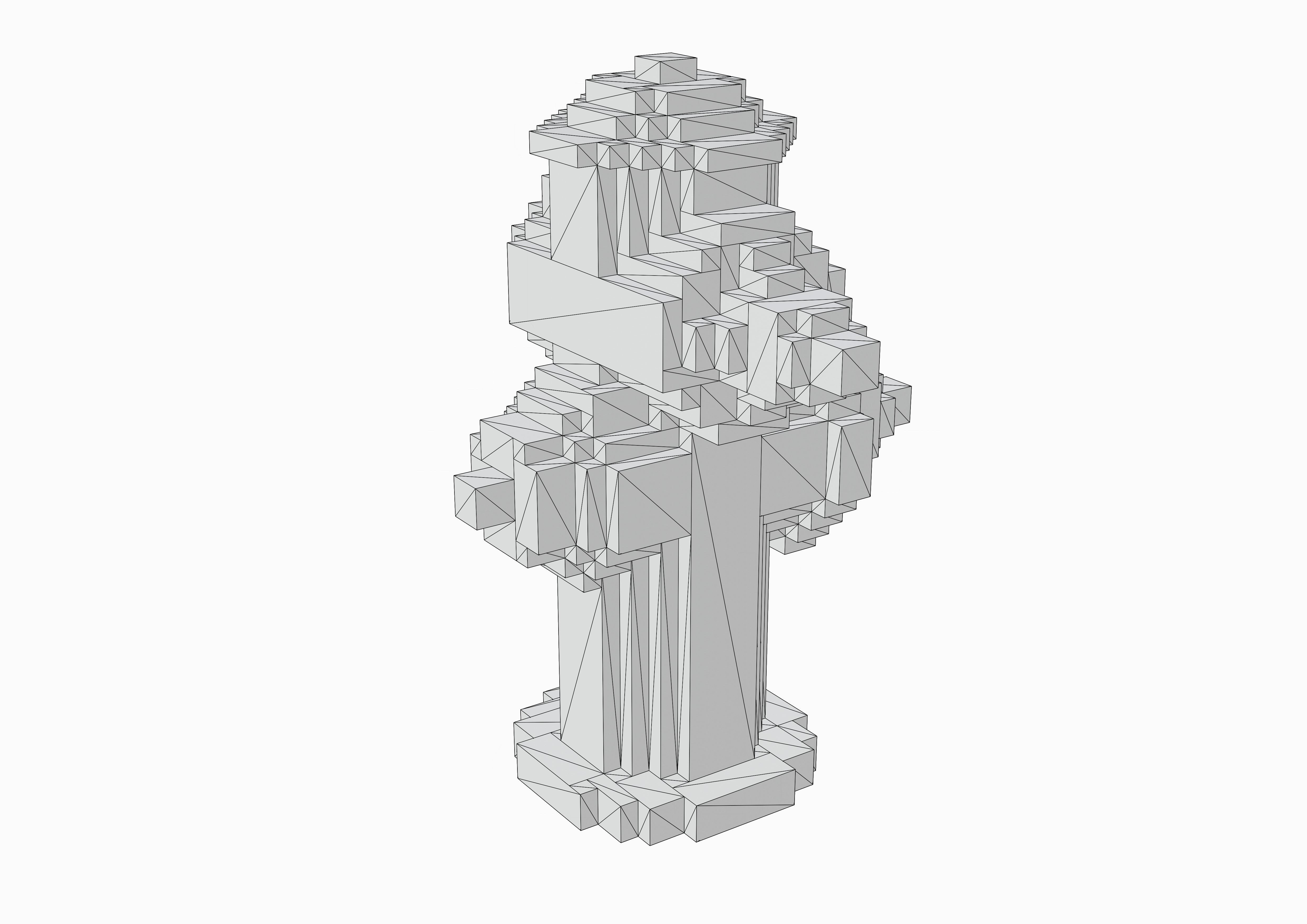 Voxel Yellow Fire Hydrant 3D model_6