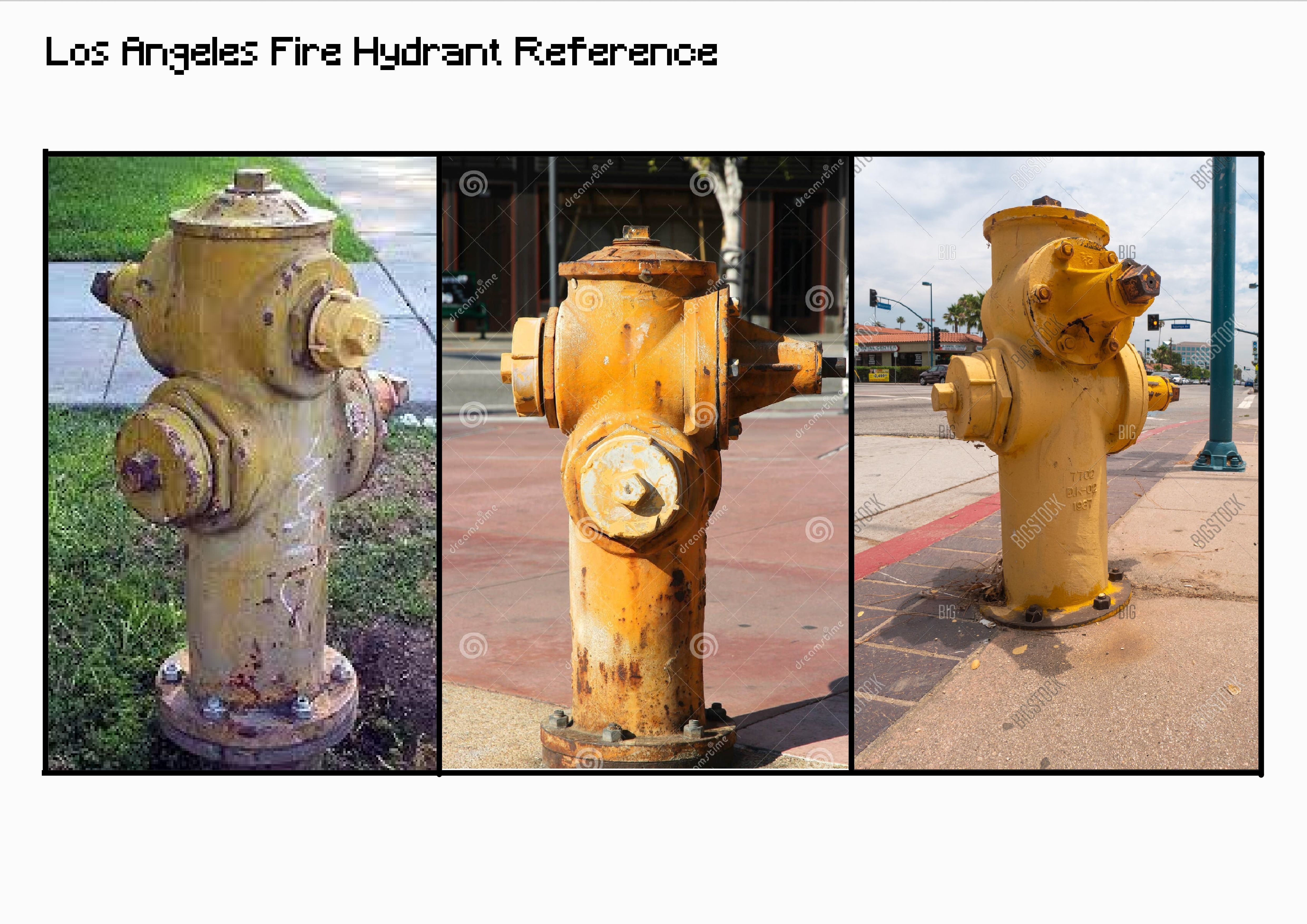 Voxel Yellow Fire Hydrant 3D model_7