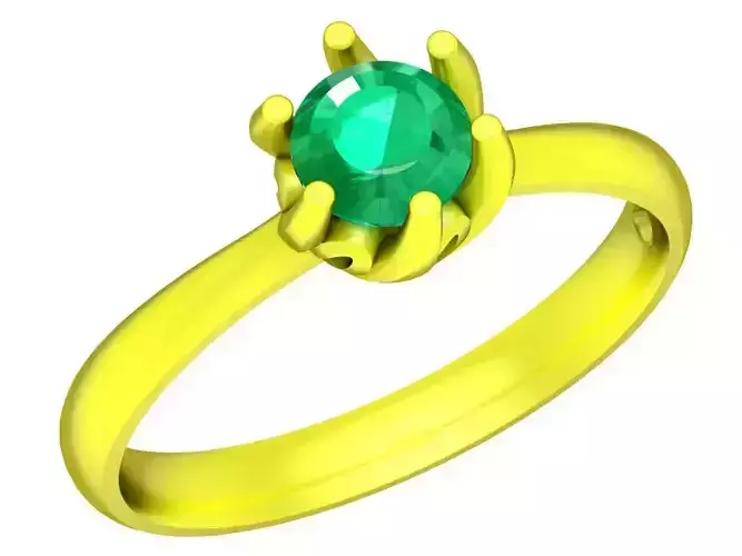 Simple Diamond Ring for Girls 3D Model A5230