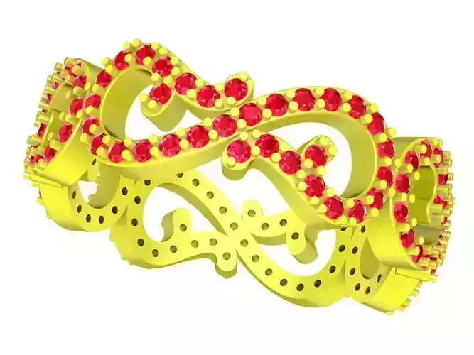 Diamond Art Band Ring for Lady 3D Print Model A5321