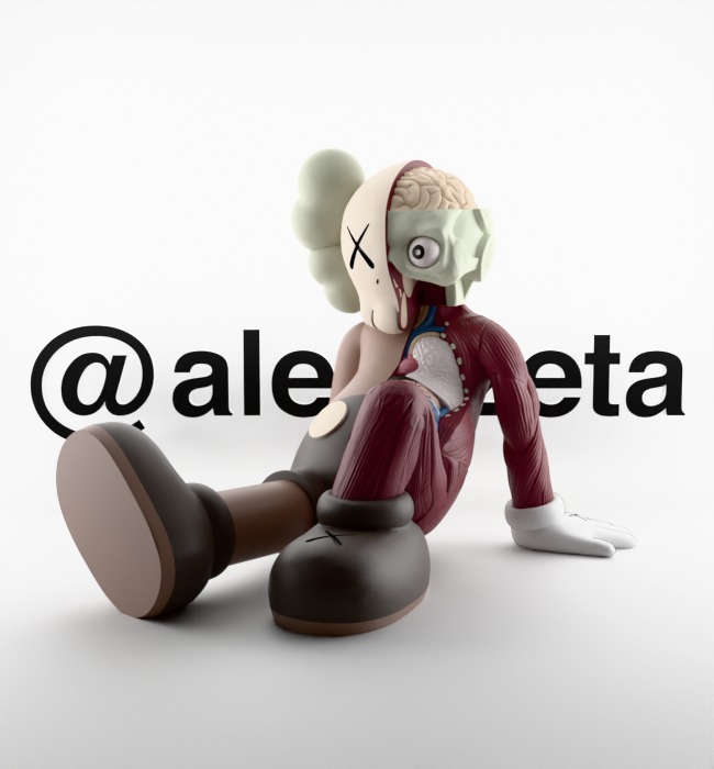 Kaws Resting Place Textured Low-poly 3D model_4