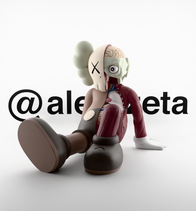 Kaws Resting Place Textured Low-poly 3D model_3