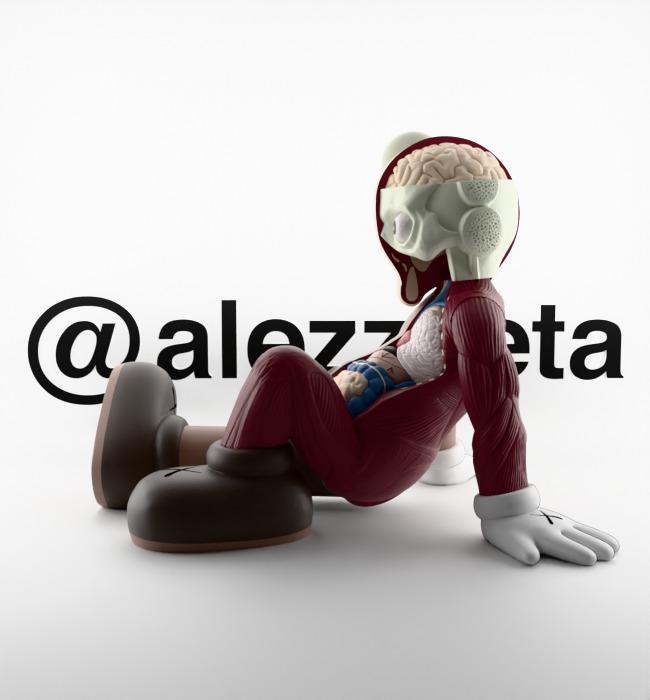 Kaws Resting Place Textured Low-poly 3D model_9