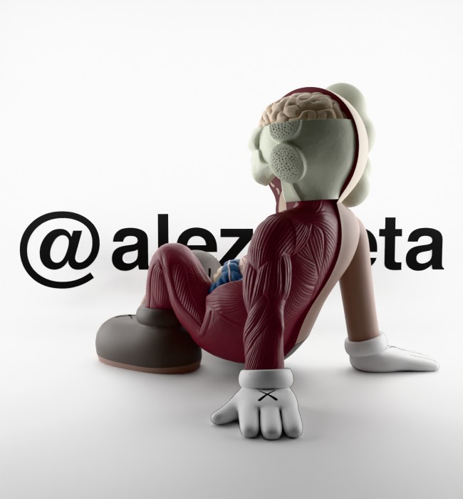 Kaws Resting Place Textured Low-poly 3D model_14