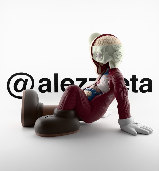 Kaws Resting Place Textured Low-poly 3D model_8