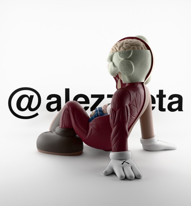 Kaws Resting Place Textured Low-poly 3D model_13