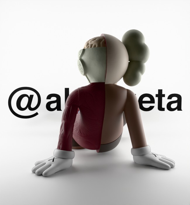 Kaws Resting Place Textured Low-poly 3D model_18