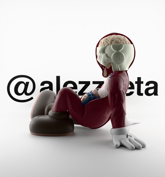 Kaws Resting Place Textured Low-poly 3D model_11