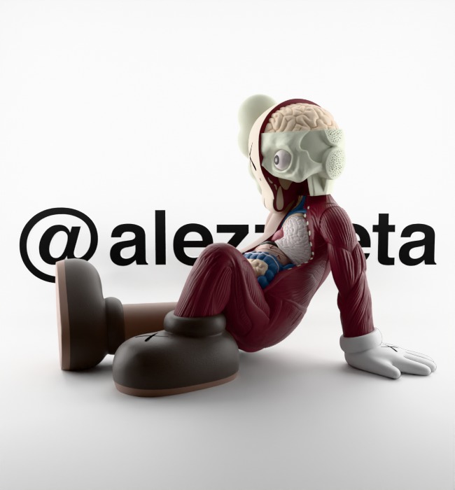 Kaws Resting Place Textured Low-poly 3D model_7