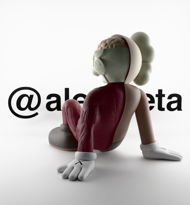 Kaws Resting Place Textured Low-poly 3D model_16