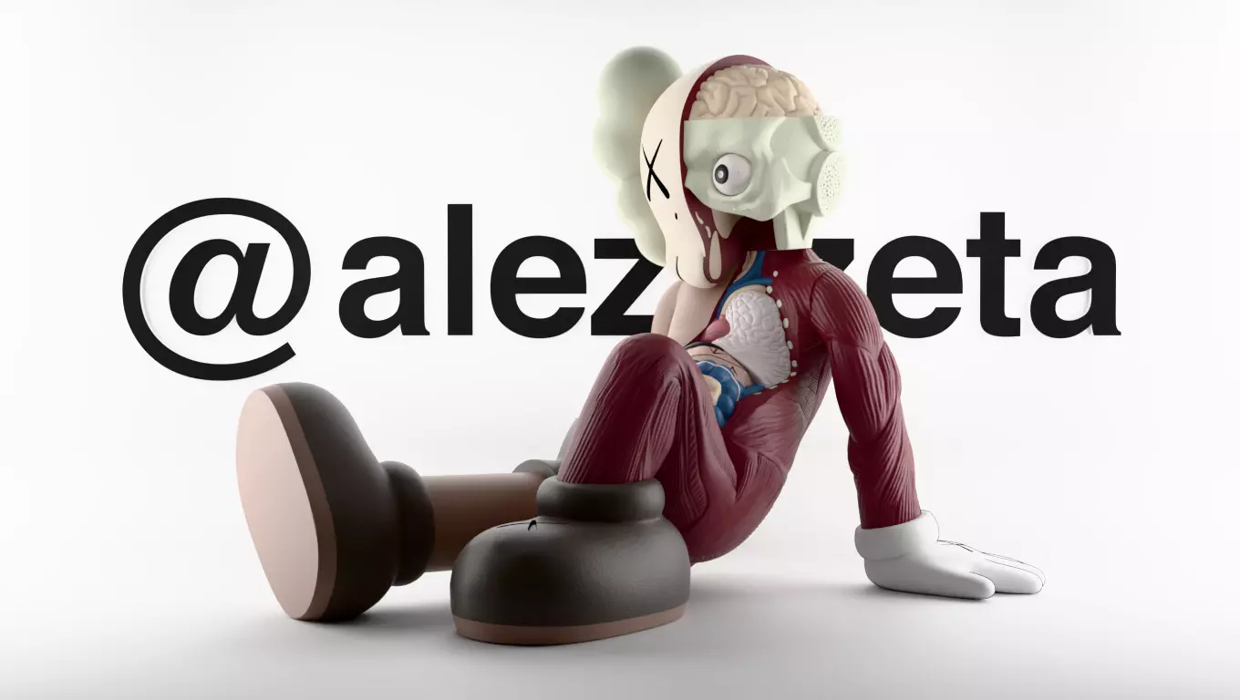 Kaws Resting Place Textured Low-poly 3D model_0