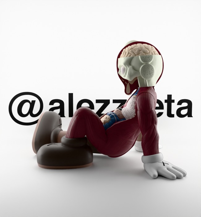 Kaws Resting Place Textured Low-poly 3D model_10