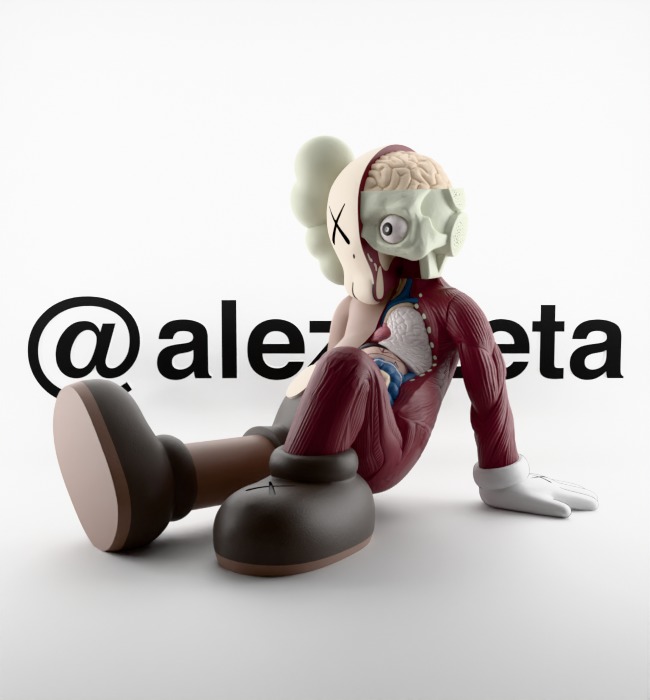 Kaws Resting Place Textured Low-poly 3D model_5