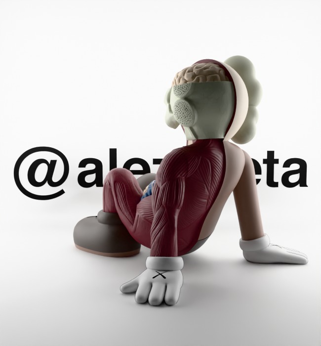 Kaws Resting Place Textured Low-poly 3D model_15