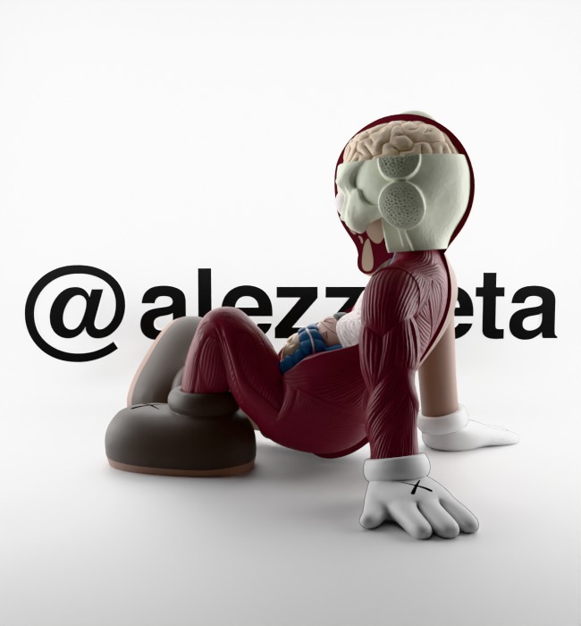 Kaws Resting Place Textured Low-poly 3D model_12