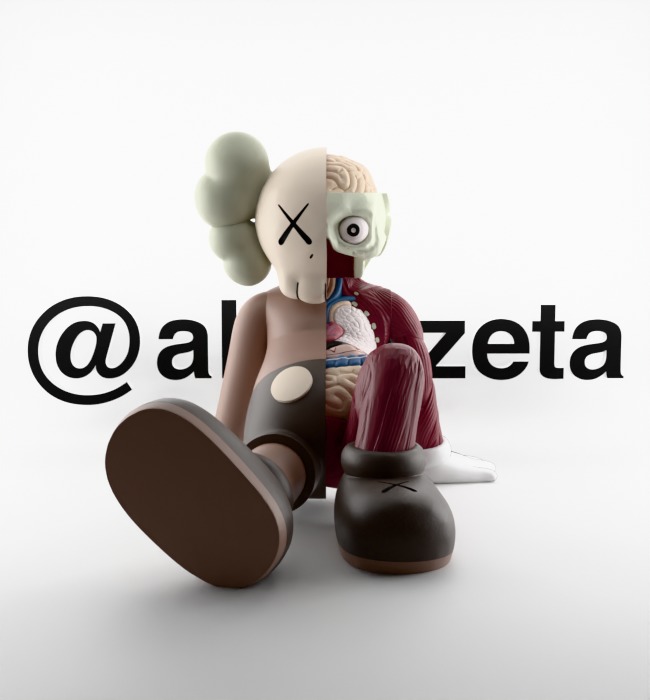 Kaws Resting Place Textured Low-poly 3D model_1