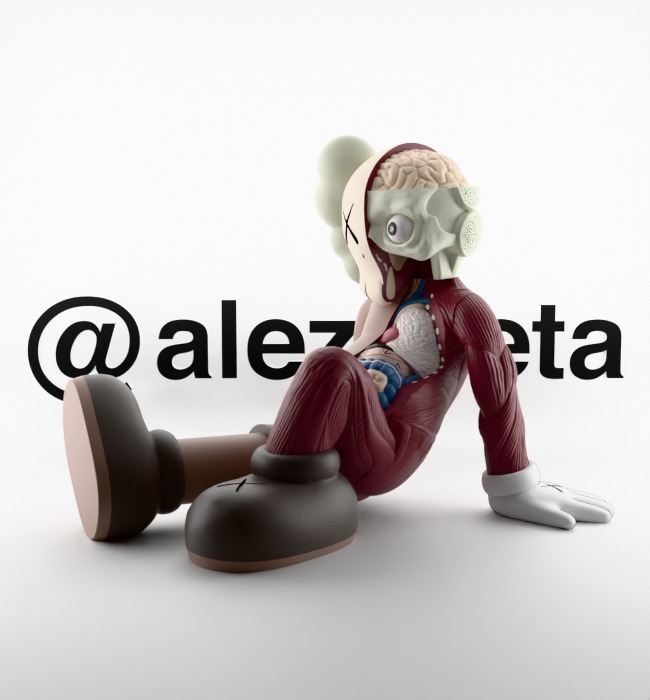 Kaws Resting Place Textured Low-poly 3D model_6