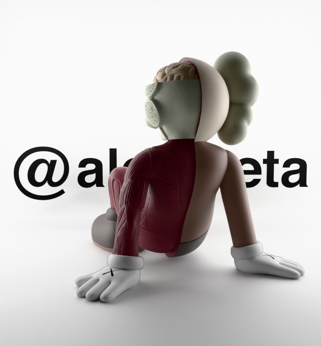 Kaws Resting Place Textured Low-poly 3D model_17