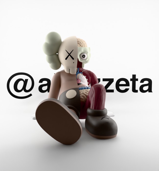 Kaws Resting Place Textured Low-poly 3D model_36