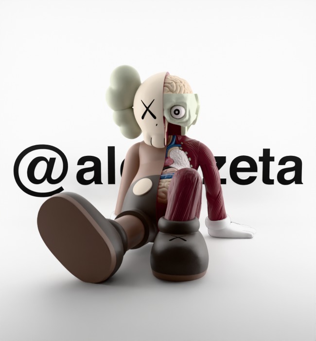 Kaws Resting Place Textured Low-poly 3D model_2