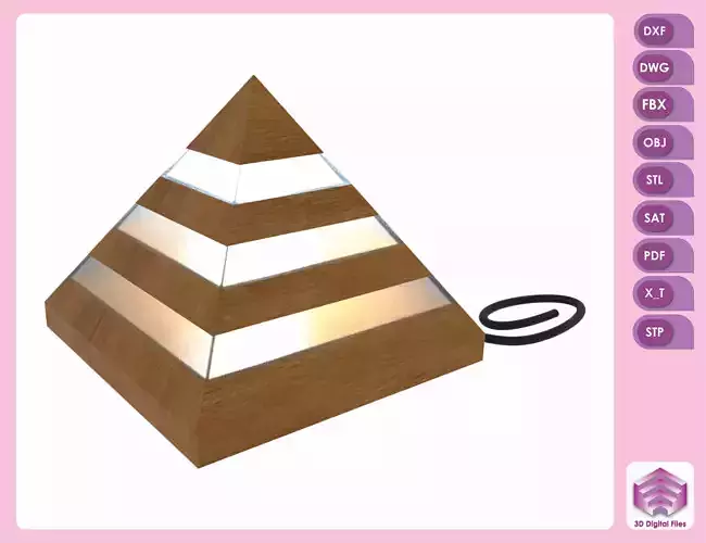 Pyramid LED table lamp Low-poly 3D model