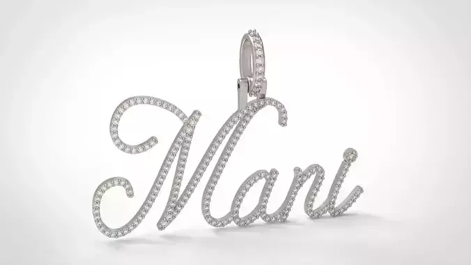 Model 1081  Mani Name Plate Diamond Pendant