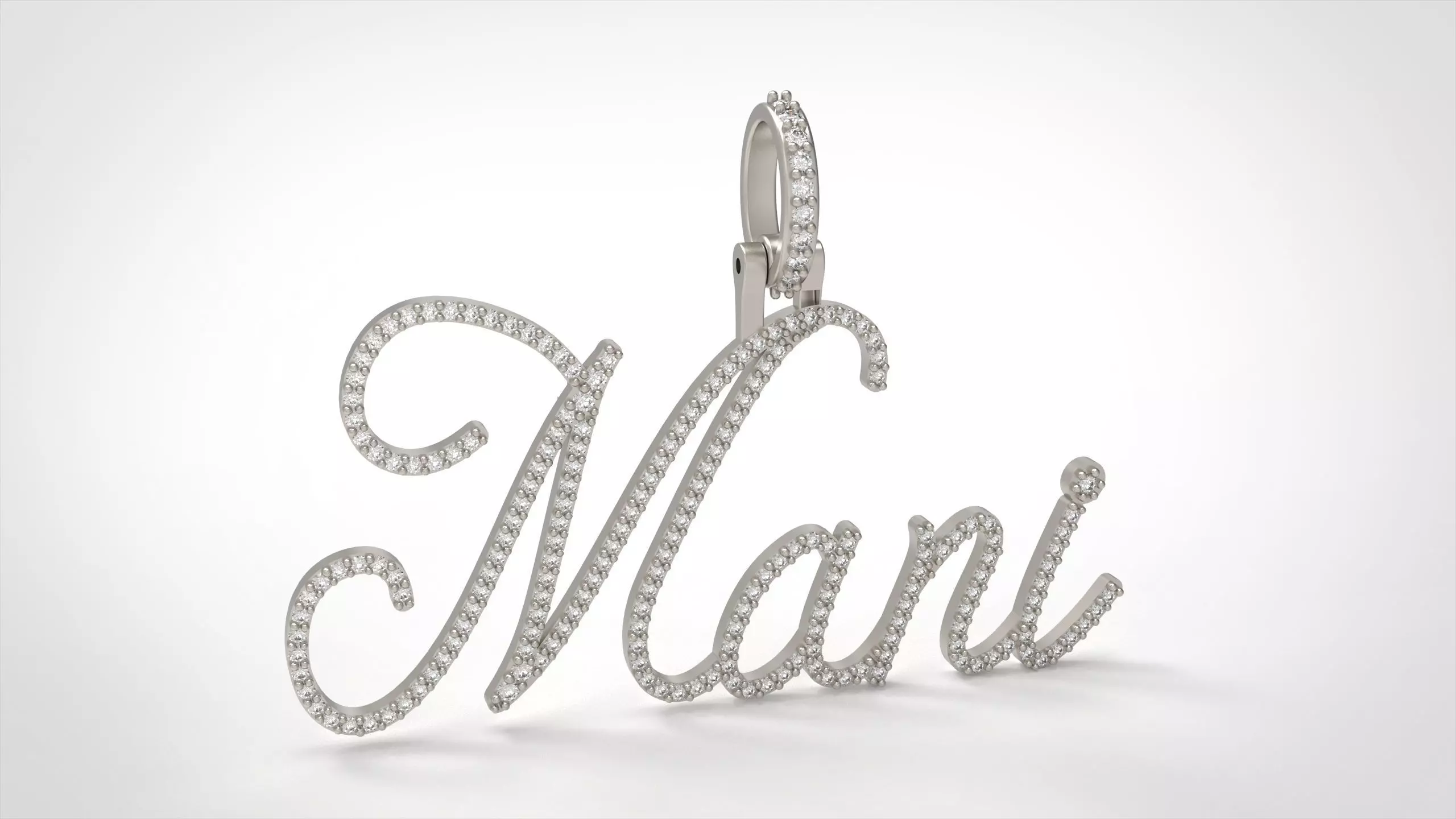 Model 1081 Mani Name Plate Diamond Pendant 3D print model