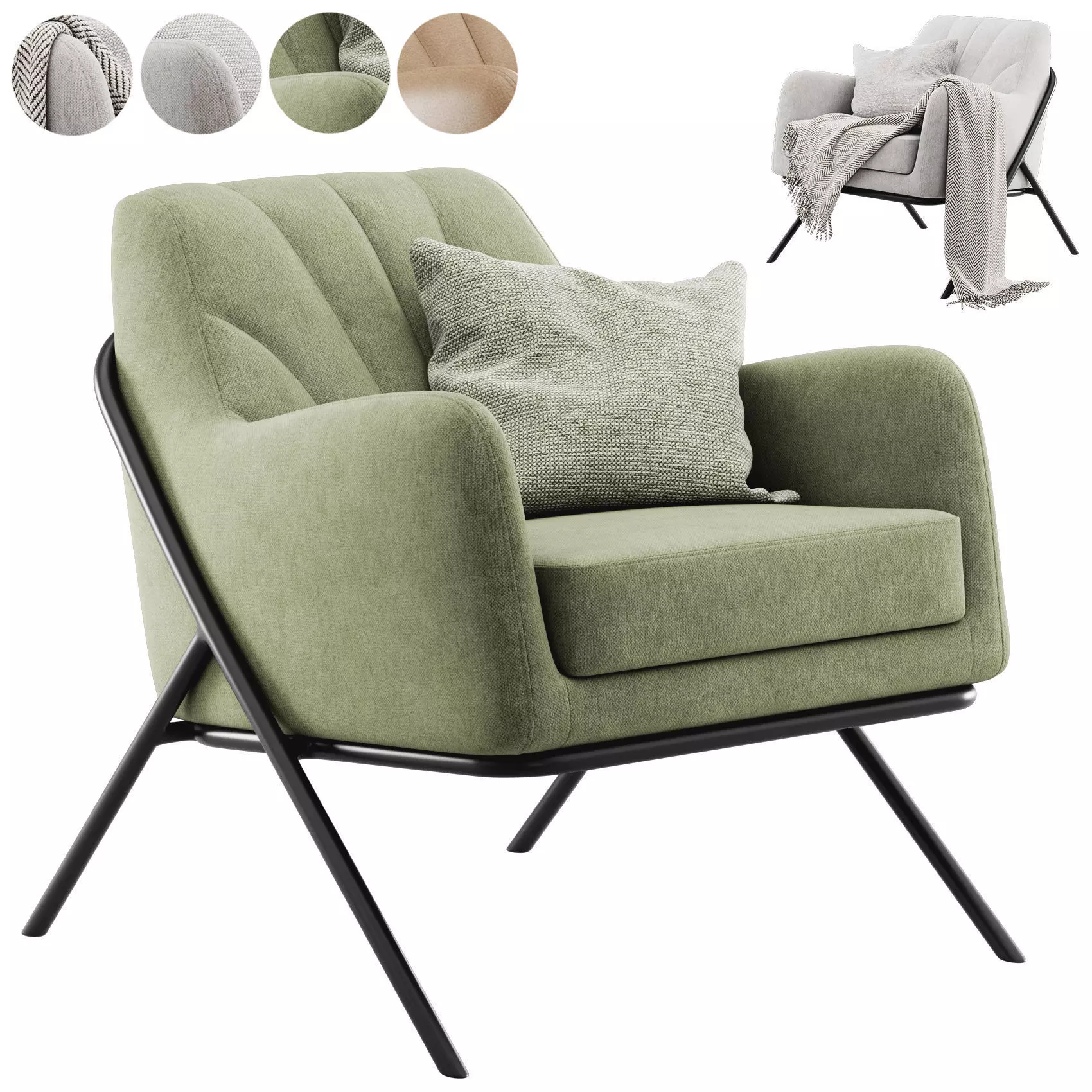 Bailey Accent Armchair by Cult Furniture 3D model