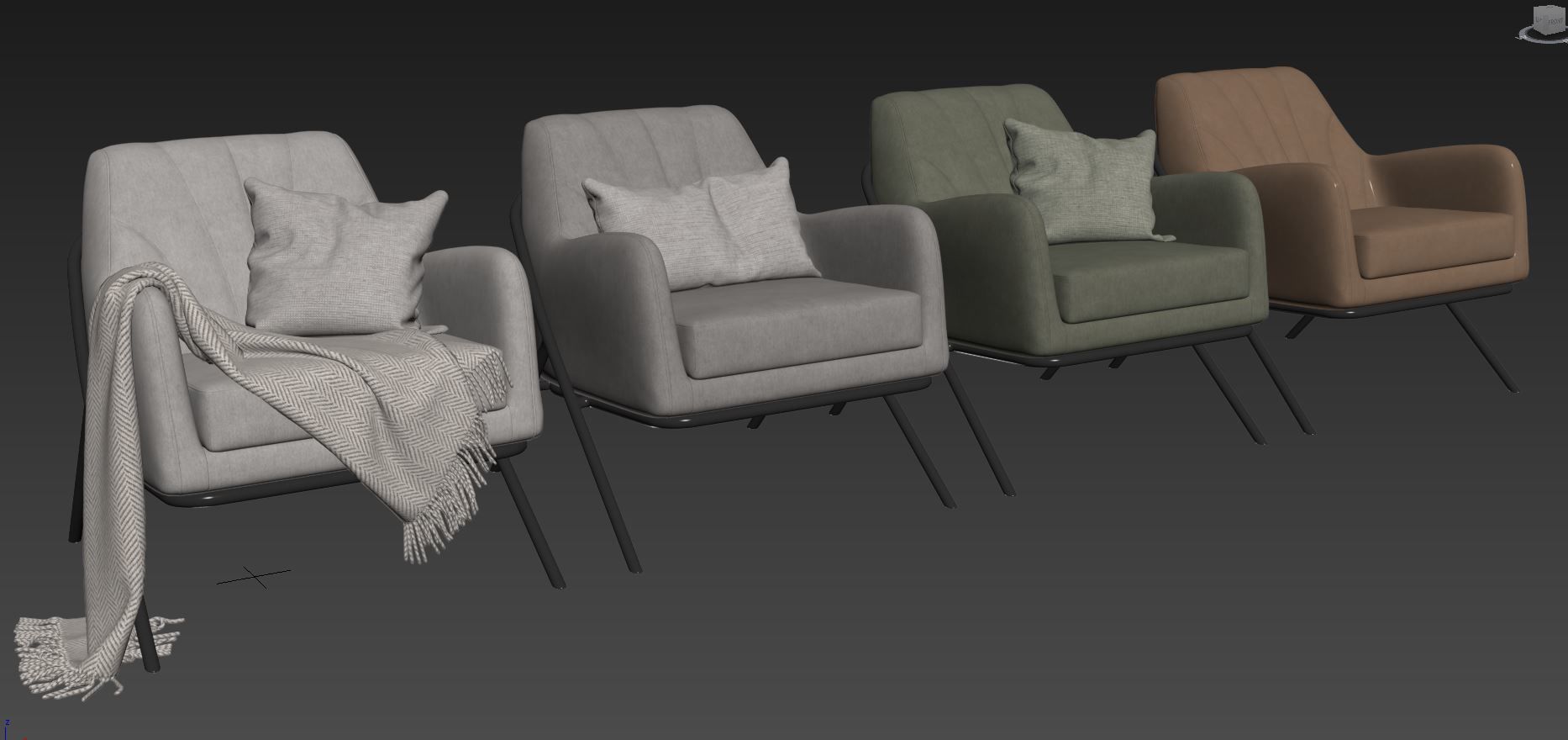 Bailey Accent Armchair by Cult Furniture 3D model CGTrader