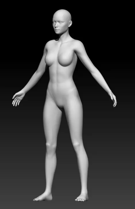 Female Base Mesh 3D model_0